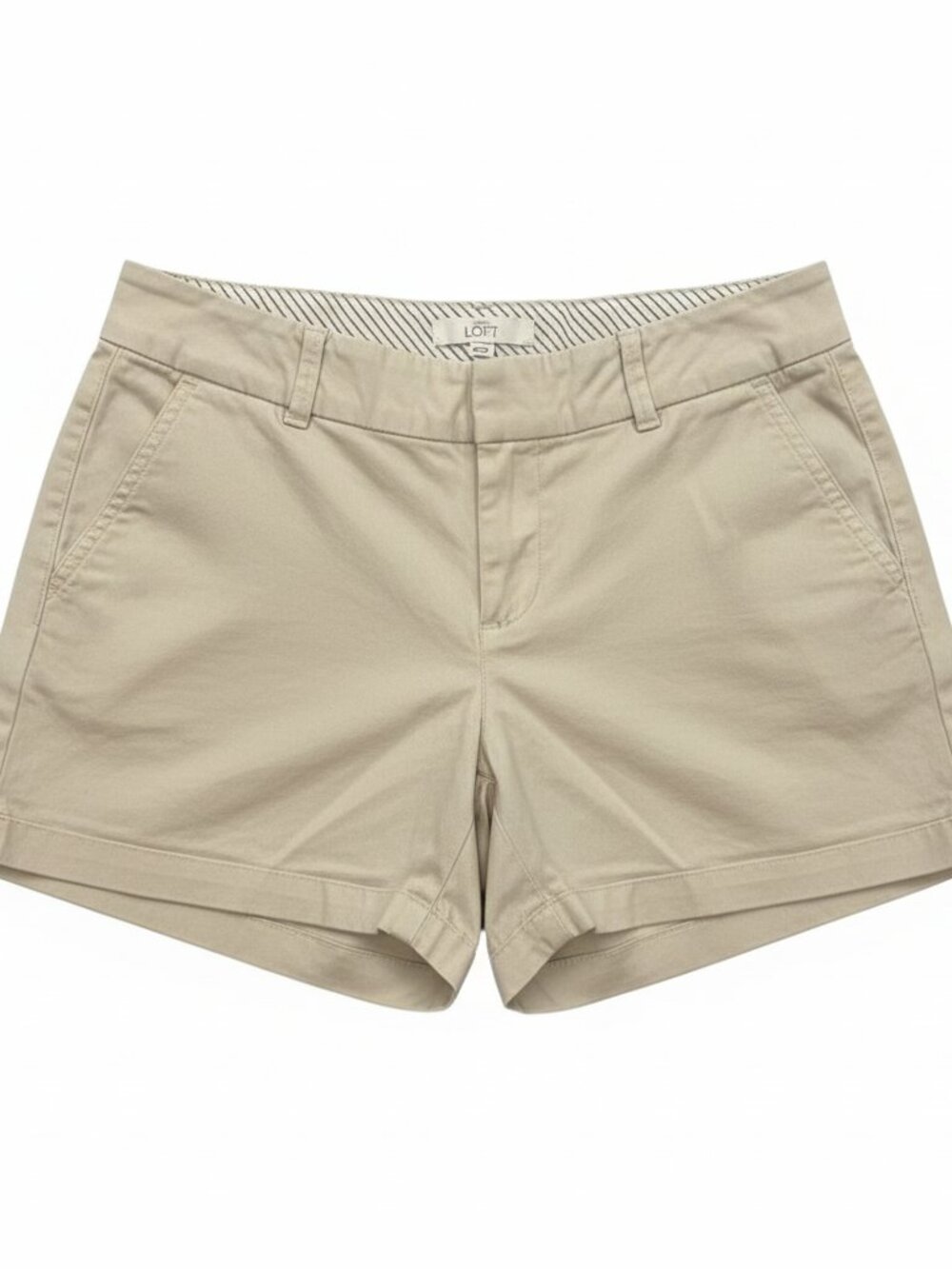 Ann Taylor LOFT Women's Chino Shorts | Khaki | Mid-Rise | Size 4 | 3.5" Inseam